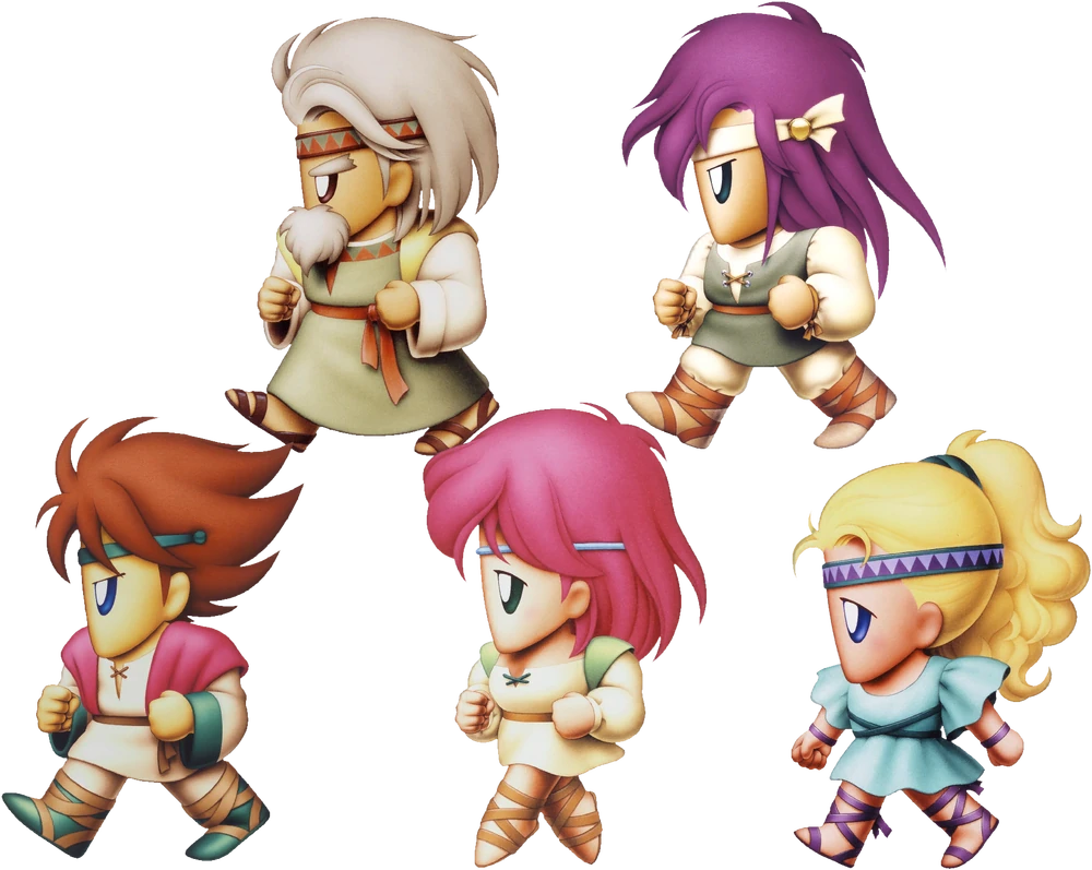 Key art from Final Fantasy V featuring the five party members as Bards