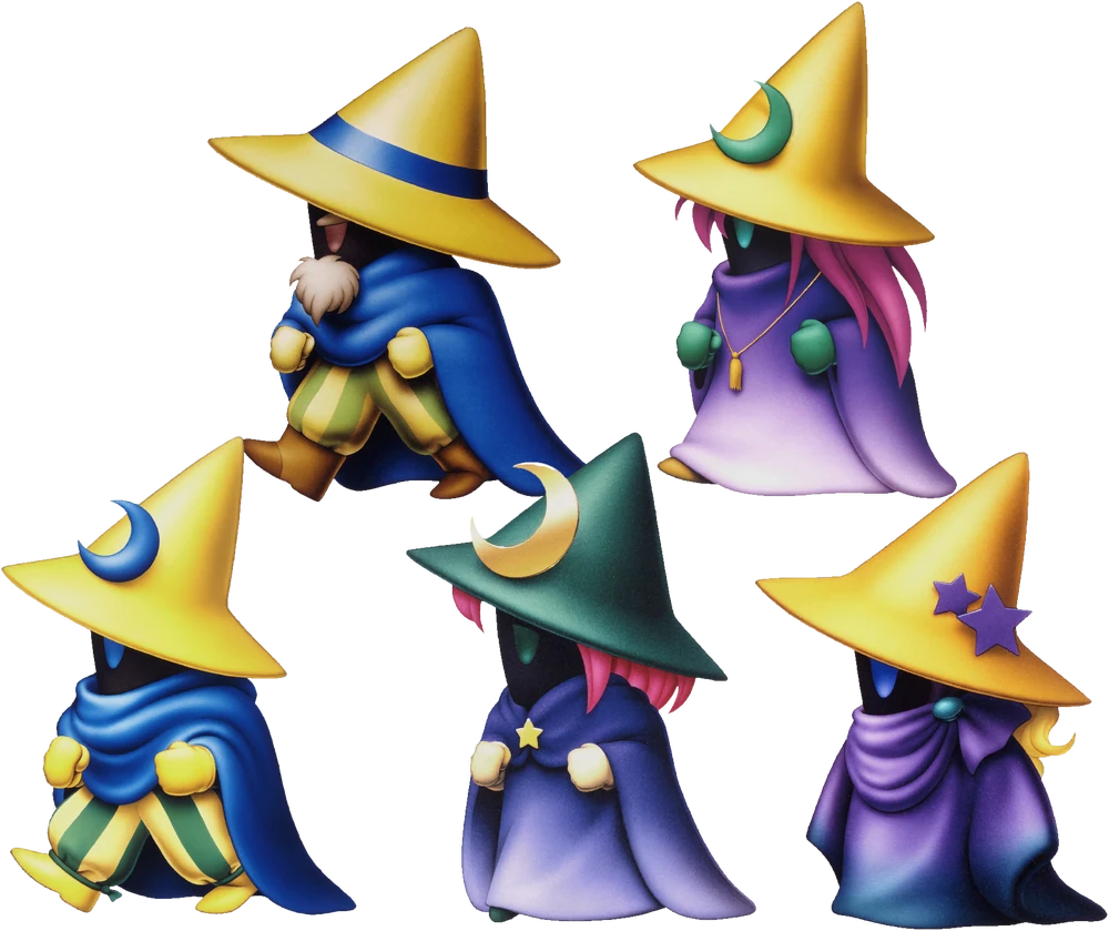 Key art from Final Fantasy V featuring the five party members as Black Mages