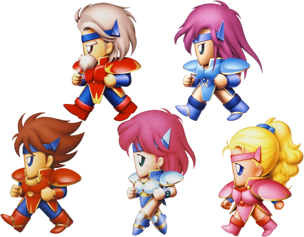 Key art from Final Fantasy V featuring the five party members as Knights