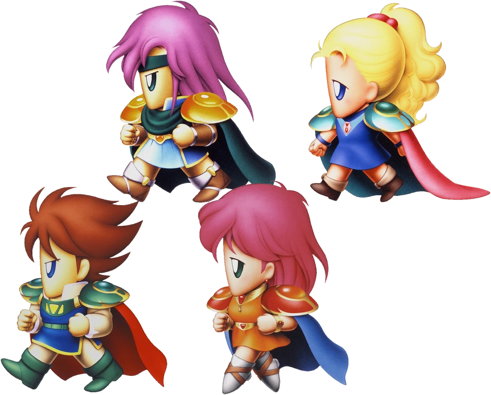 Key art from Final Fantasy V featuring the four party members as Mimes