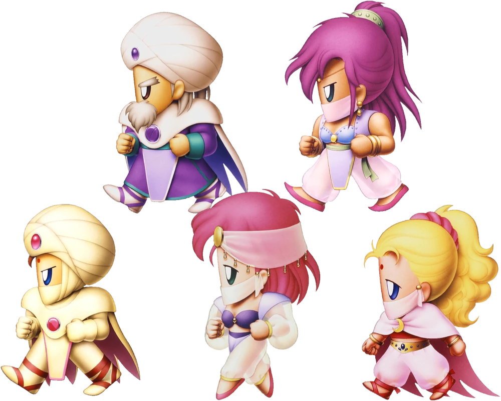 Key art from Final Fantasy V featuring the five party members as Mystic Knights