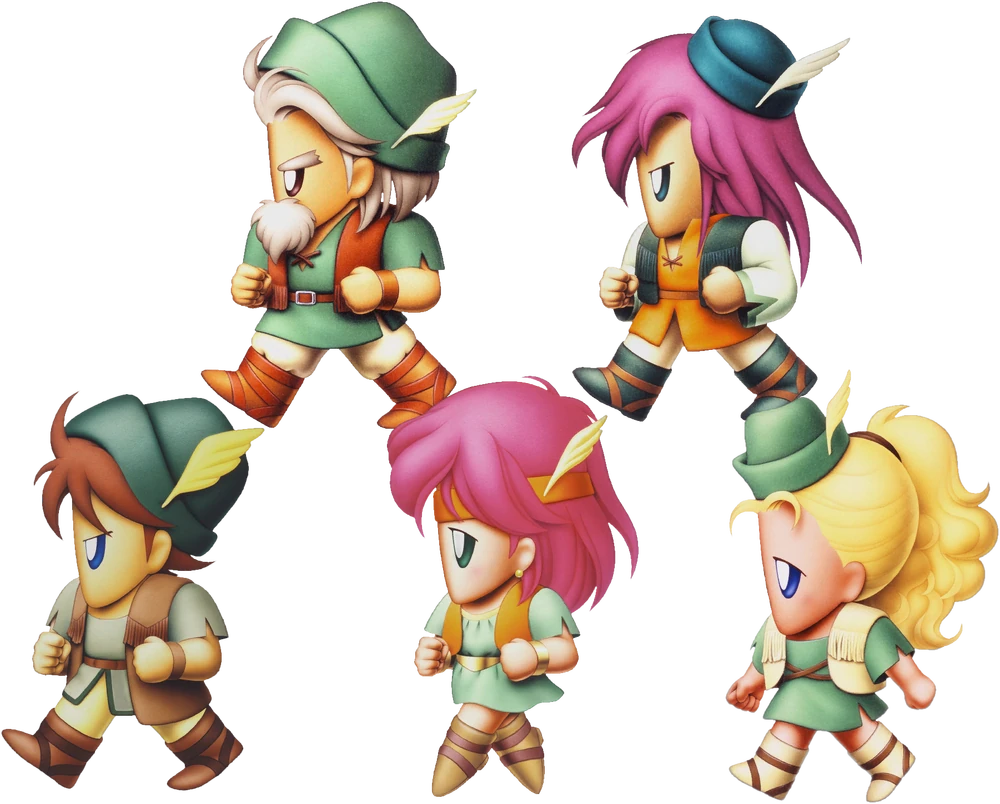 Key art from Final Fantasy V featuring the five party members as Rangers