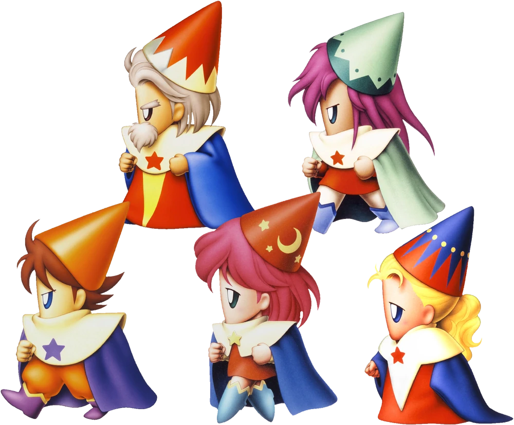 Key art from Final Fantasy V featuring the five party members as Time Mages